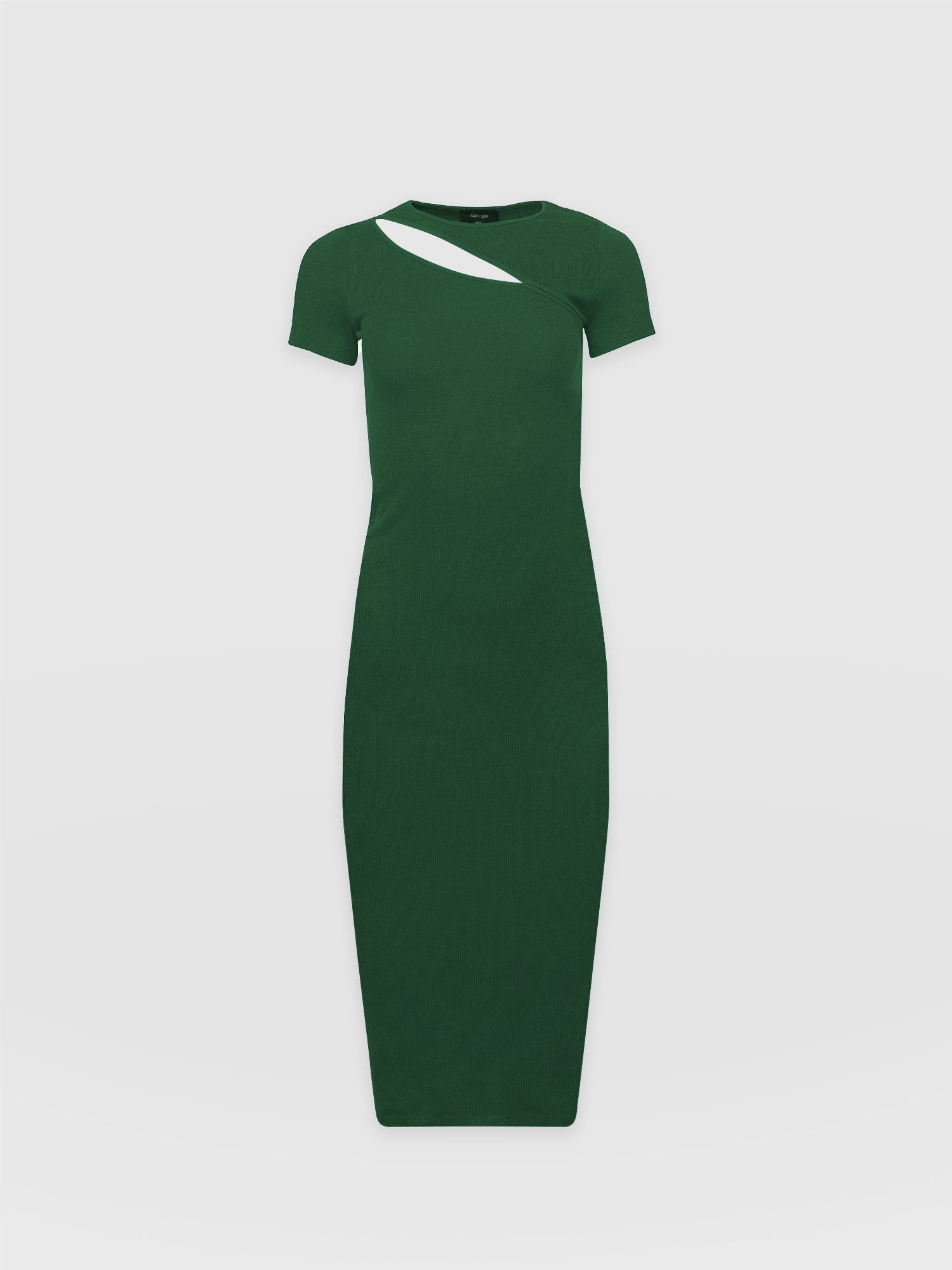 Reveal Crew Neck Dress Basil Green - Women's Dresses | Saint + Sofia® UK